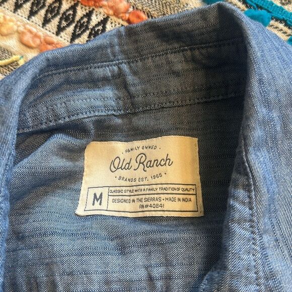 Blue Button-Up Women's Top by Old Ranch M (3900) - Picture 4 of 5